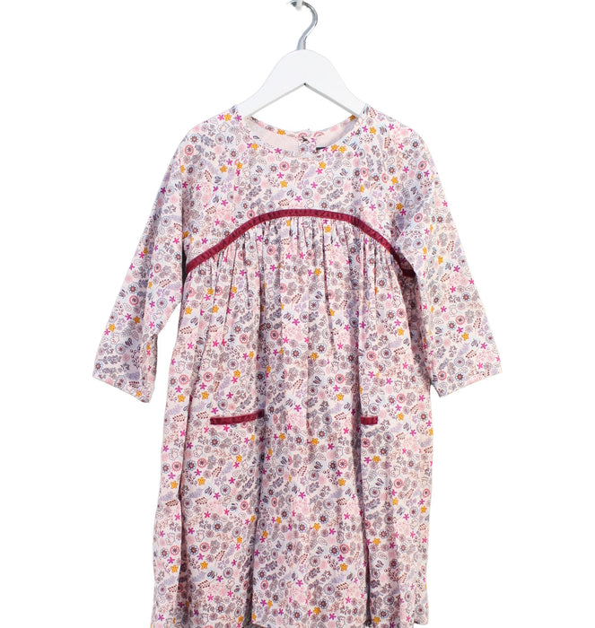 A Pink Long Sleeve Dresses from Velveteen in size 5T for girl. (Front View)