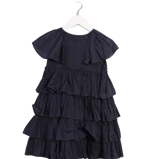 A Black Short Sleeve Dresses from Velveteen in size 4T for girl. (Front View)