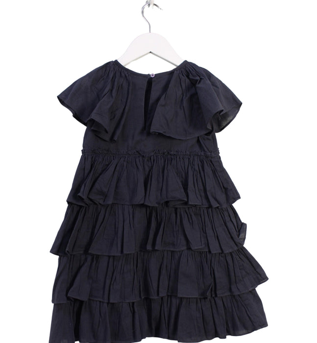 A Black Short Sleeve Dresses from Velveteen in size 4T for girl. (Back View)