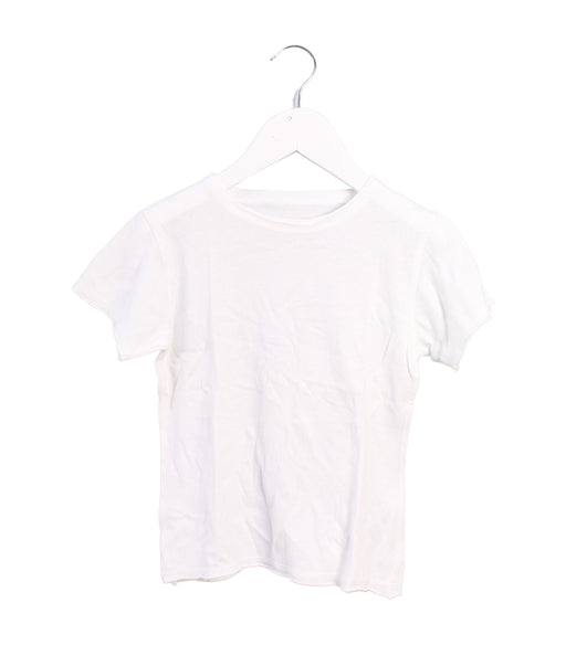 A White Short Sleeve Tops from Mini Mioche in size 4T for girl. (Front View)