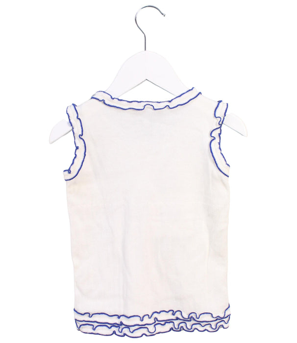 A Ivory Sleeveless Tops from Simonetta in size 5T for girl. (Back View)