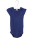 A Navy Short Sleeve Bodysuits from Petit Bateau in size 12-18M for girl. (Front View)