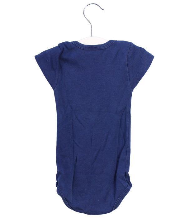 A Navy Short Sleeve Bodysuits from Petit Bateau in size 12-18M for girl. (Back View)