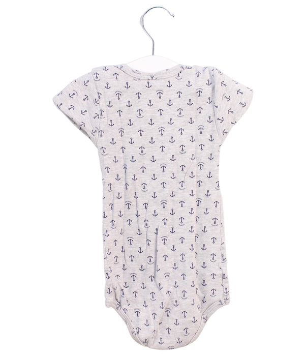 A Grey Short Sleeve Bodysuits from Petit Bateau in size 12-18M for girl. (Back View)