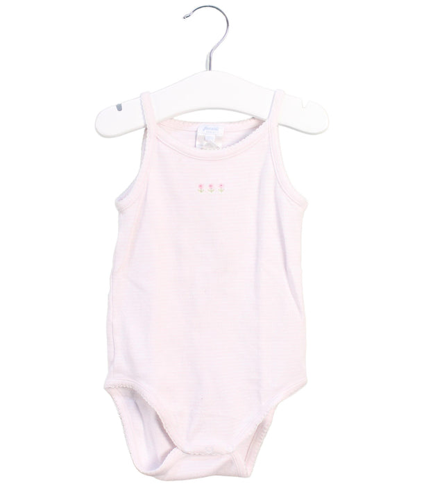 A Pink Sleeveless Bodysuits from Jacadi in size 12-18M for girl. (Front View)