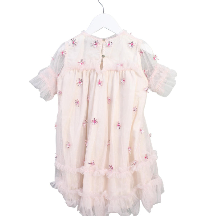 A Pink Short Sleeve Dresses from Velveteen in size 4T for girl. (Back View)