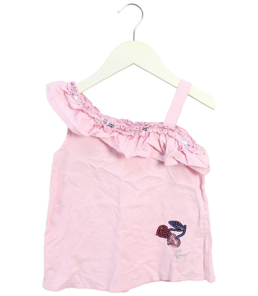 A Pink Sleeveless Tops from Betsey Johnson in size 2T for girl. (Front View)