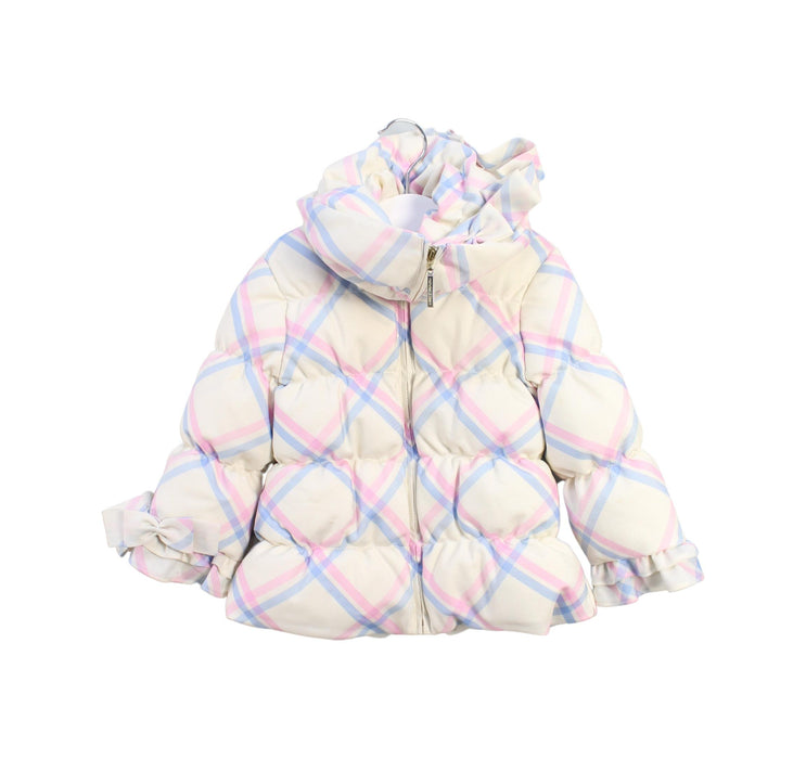 A White Puffer/Quilted Jackets from Nicholas & Bears in size 2T for girl. (Front View)