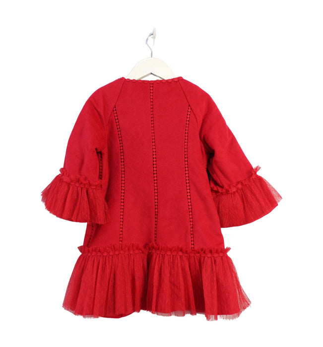 A Red Long Sleeve Dresses from Nicholas & Bears in size 4T for girl. (Back View)