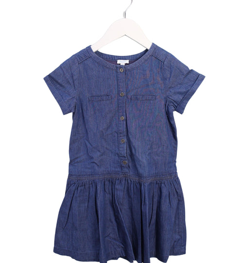 A Blue Short Sleeve Dresses from Jacadi in size 5T for girl. (Front View)