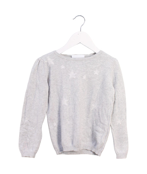 A Grey Knit Sweaters from The Little White Company in size 4T for girl. (Front View)