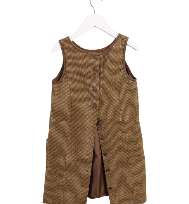 A Brown Sleeveless Dresses from Ralph Lauren in size 6T for girl. (Back View)