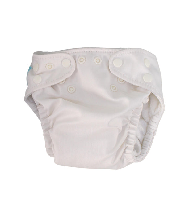 A White Cloth Diapers from Charlie Banana in size O/S for neutral. (Front View)