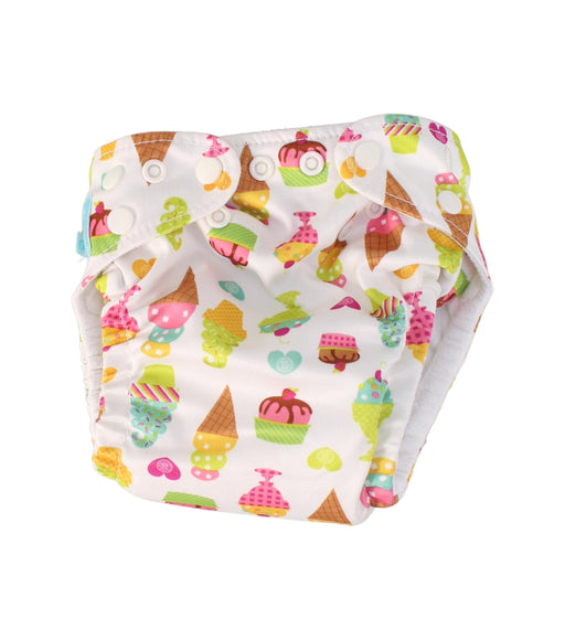 A White Cloth Diapers from Charlie Banana in size O/S for girl. (Front View)