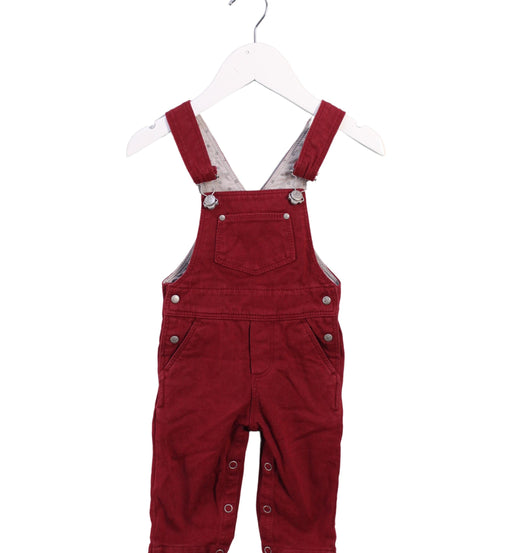 A Red Long Overalls from Petit Bateau in size 3-6M for boy. (Front View)