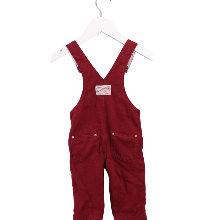 A Red Long Overalls from Petit Bateau in size 3-6M for boy. (Back View)