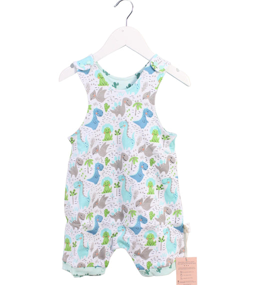 A White Sleeveless Rompers from Cotton Pigs in size 6-12M for boy. (Front View)