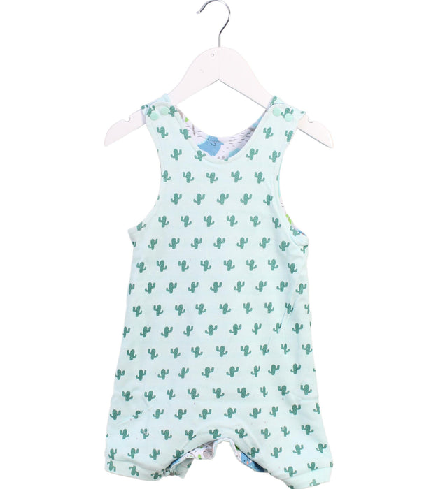 A White Sleeveless Rompers from Cotton Pigs in size 6-12M for boy. (Back View)