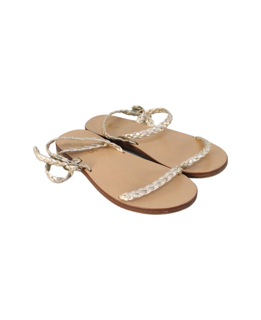 A Brown Sandals from Bonpoint in size 5T for girl. (Front View)