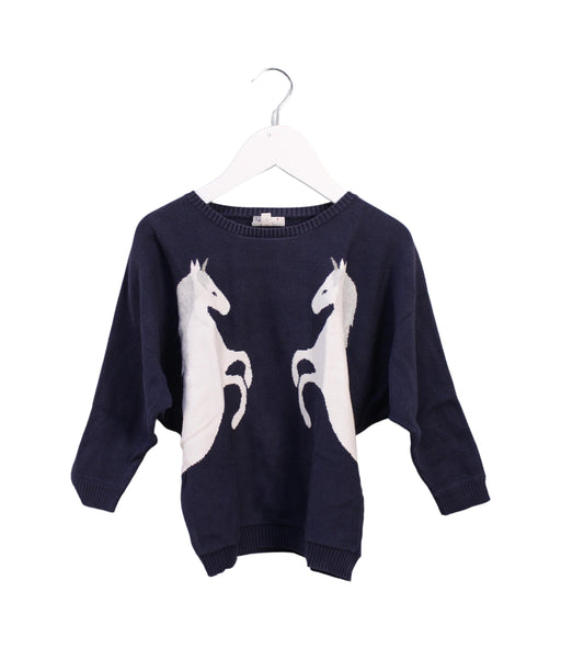 A Navy Crewneck Sweatshirts from Seed in size 3T for girl. (Front View)