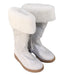 A Silver Winter Boots from Jacadi in size 4T for girl. (Front View)