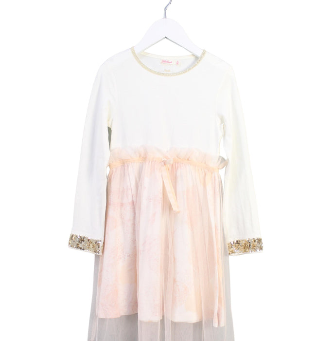 A White Long Sleeve Dresses from Billieblush in size 6T for girl. (Front View)