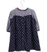 A Navy Long Sleeve Dresses from Petit Bateau in size 12-18M for girl. (Back View)