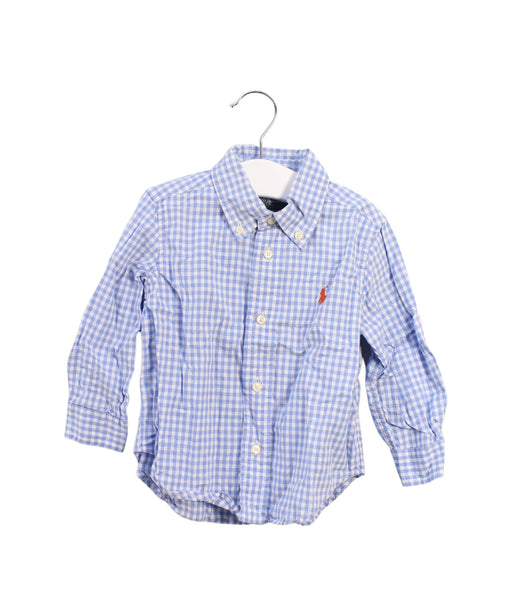 A Blue Shirts from Ralph Lauren in size 12-18M for boy. (Front View)