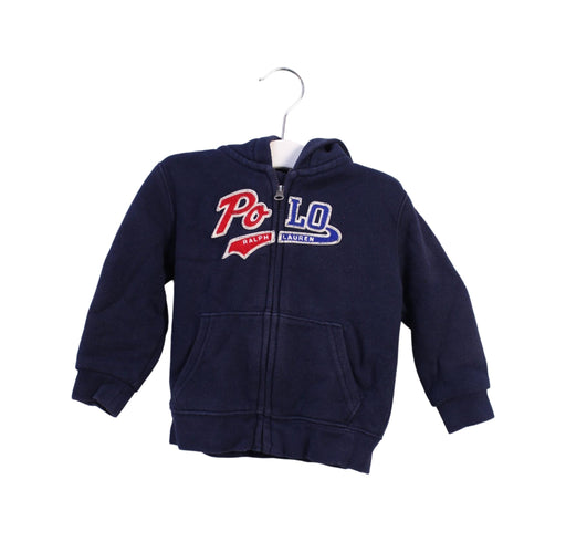 A Navy Zippered Sweatshirts from Ralph Lauren in size 12-18M for boy. (Front View)