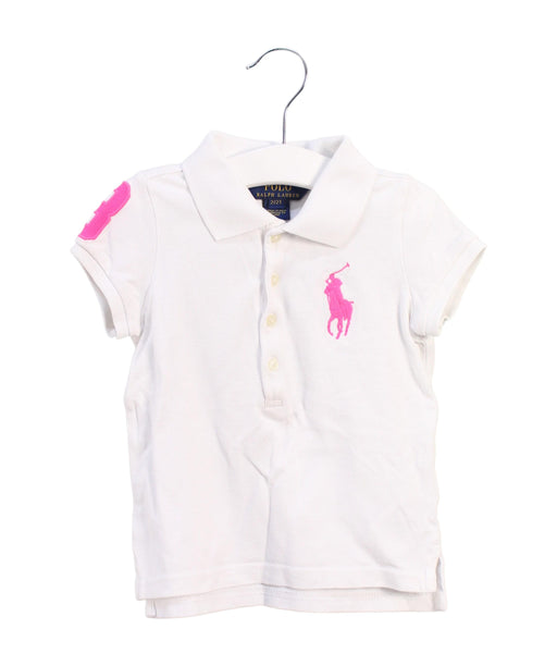 A White Short Sleeve Polos from Polo Ralph Lauren in size 2T for girl. (Front View)