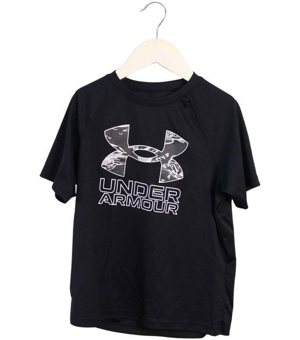 A Black Short Sleeve T Shirts from Under Armour in size 8Y for boy. (Front View)