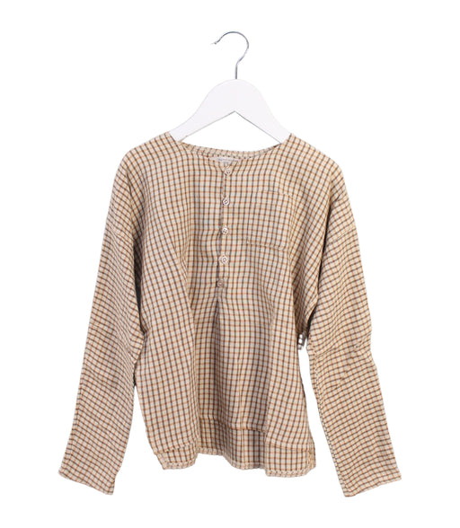 A Brown Long Sleeve Tops from Caramel Baby & Child in size 6T for girl. (Front View)