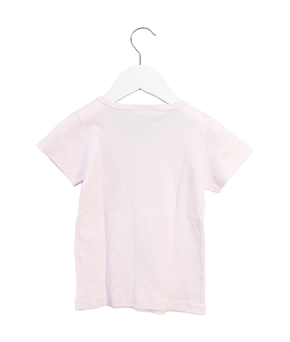 A Pink Short Sleeve T Shirts from Petit Bateau in size 4T for girl. (Back View)