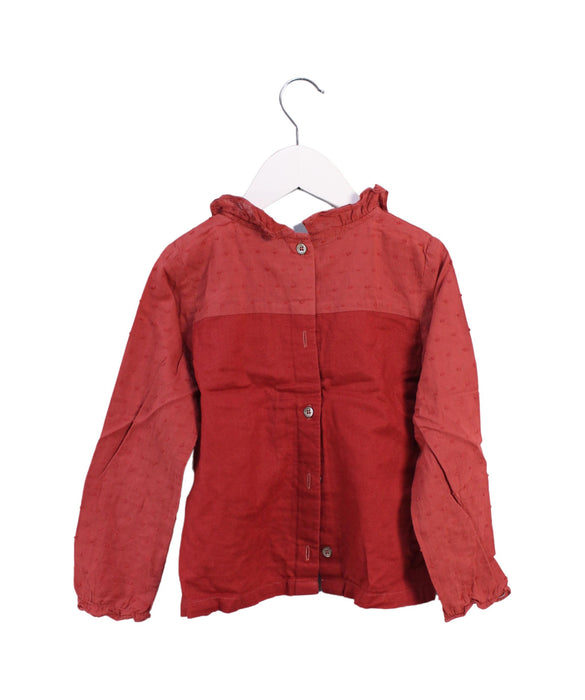 A Red Long Sleeve Tops from Petite Lucette in size 6T for girl. (Back View)