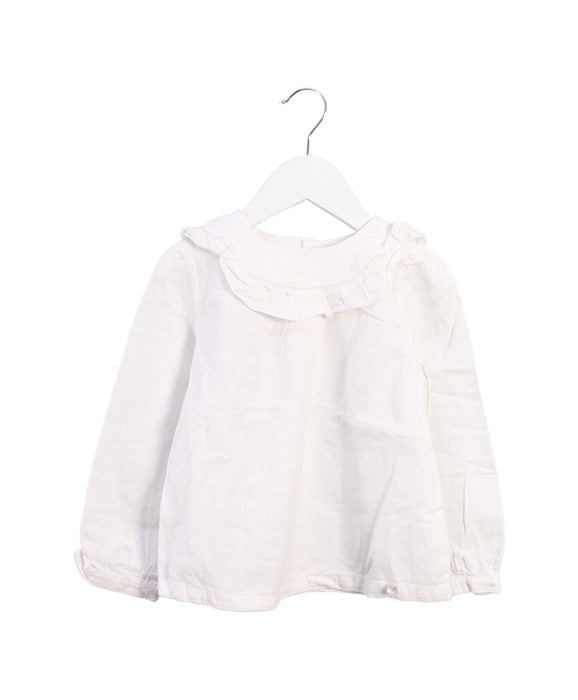 A White Long Sleeve Tops from Purete du... Bebe in size 5T for girl. (Front View)