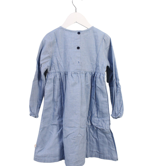 A Blue Long Sleeve Dresses from Les Enfantines in size 6T for girl. (Back View)