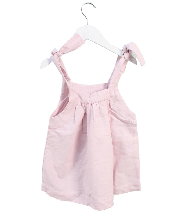 A Pink Sleeveless Tops from Les Enfantines in size 6T for girl. (Back View)