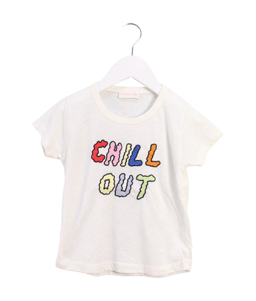 A White Short Sleeve T Shirts from Simple Kids in size 6T for girl. (Front View)