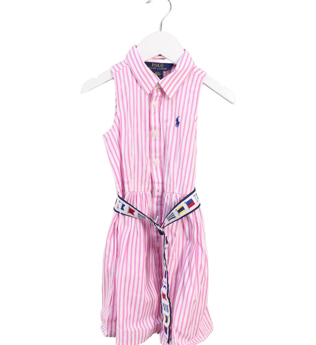 A Pink Sleeveless Dresses from Polo Ralph Lauren in size 3T for girl. (Front View)