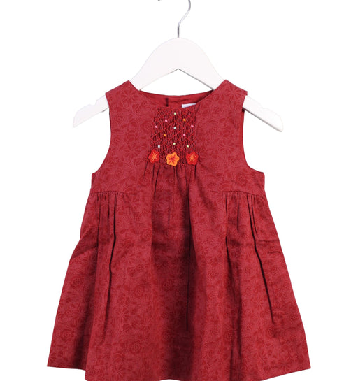 A Red Sleeveless Dresses from Jacadi in size 3T for girl. (Front View)