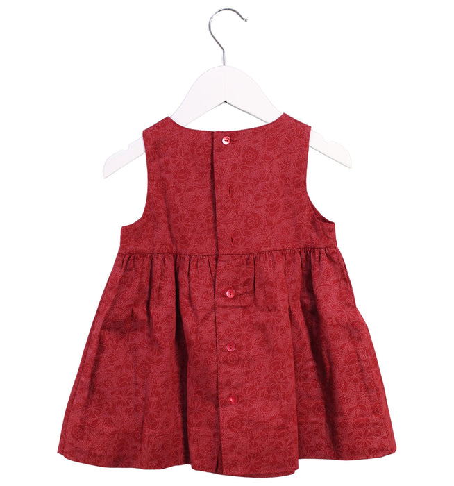 A Red Sleeveless Dresses from Jacadi in size 3T for girl. (Back View)