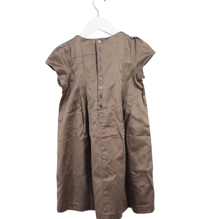 A Brown Short Sleeve Dresses from Jacadi in size 6T for girl. (Back View)