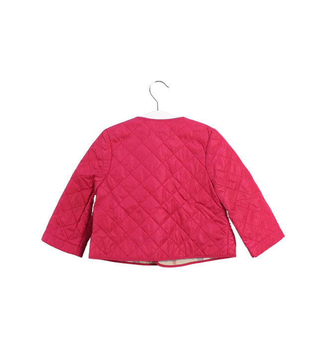 A Pink Puffer/Quilted Jackets from Burberry in size 12-18M for girl. (Back View)