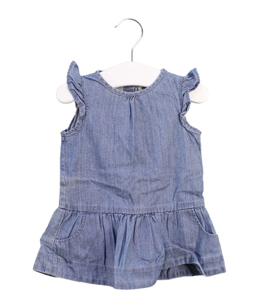 A Blue Short Sleeve Dresses from Petit Bateau in size 0-3M for girl. (Front View)