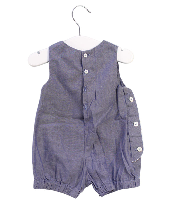 A Blue Rompers from Jacadi in size 0-3M for girl. (Back View)