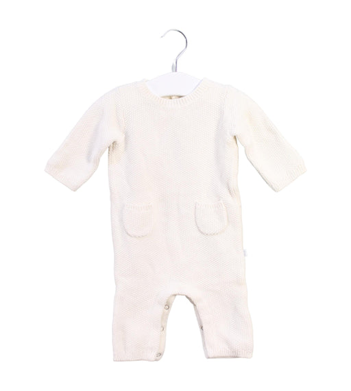 A White Rompers from Jacadi in size 0-3M for neutral. (Front View)