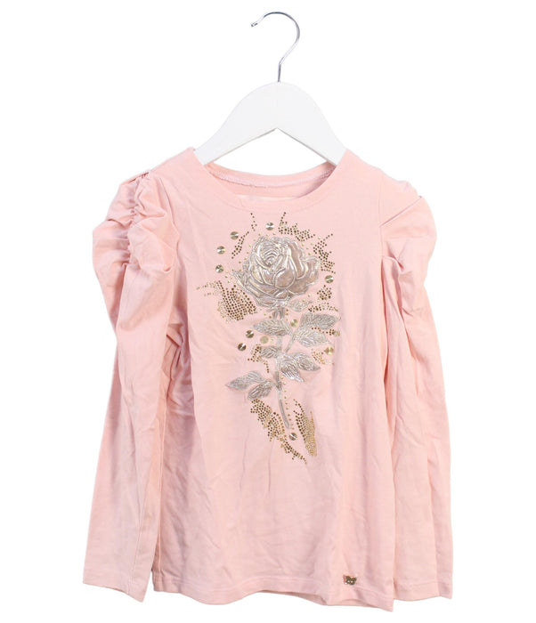 A Peach Long Sleeve Tops from Junona in size 4T for girl. (Front View)