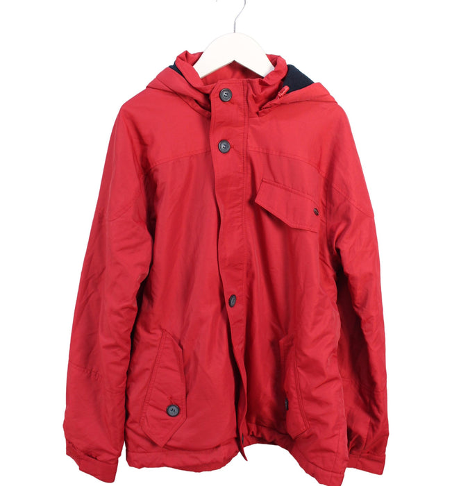 A Red Puffer/Quilted Jackets from Kingkow in size 11Y for boy. (Front View)