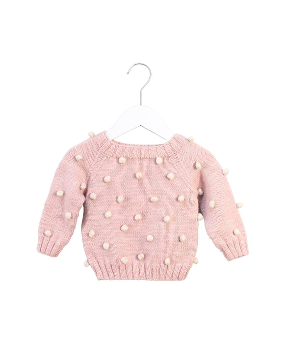 A Pink Knit Sweaters from Kalinka in size 12-18M for girl. (Front View)