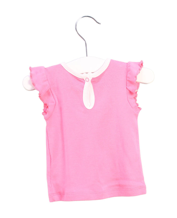 A Pink Sleeveless Tops from Petit Bateau in size 0-3M for girl. (Back View)